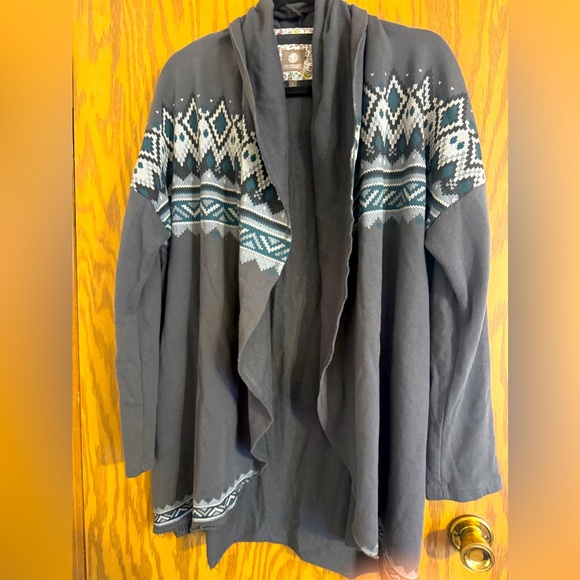 Woman’s Element Eden Swingy Cardigan.Geometric Design . Size Large Cozy, Comfort - Picture 2 of 13